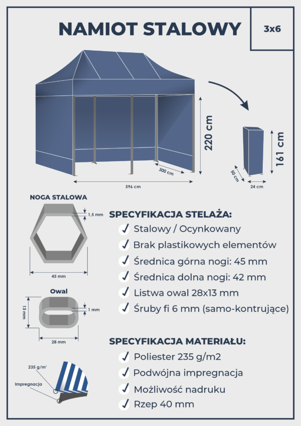 Namiot stalowy 3x6 - obrazek 10