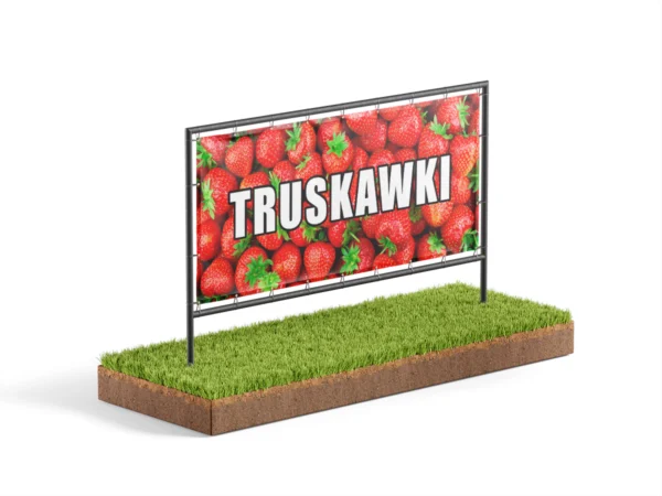 Banner 3x1,5 m (materiał + okuwki) TRUSKAWKI