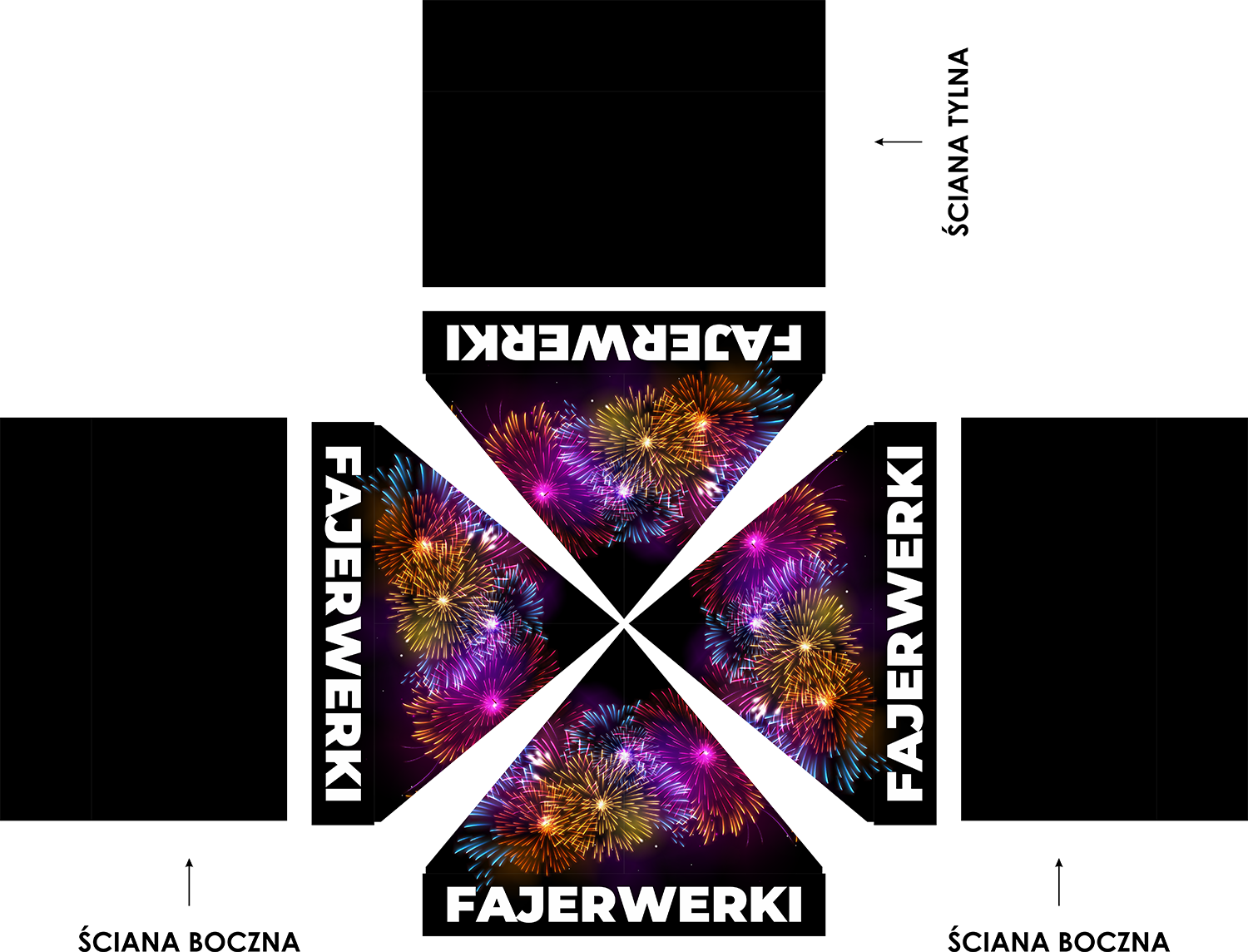 Namiot stalowy 2,7x2,7 - CZARNY + NADRUK FAJERWERKI - obrazek 4